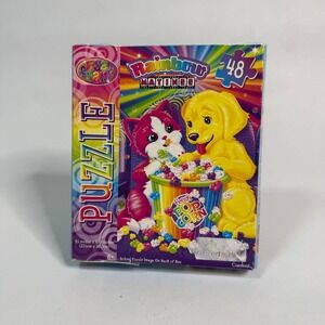 Lisa Frank Rainbow Matinee 48 Piece Puzzle Cardinal Kitten Puppy Popcorn 90s Ret